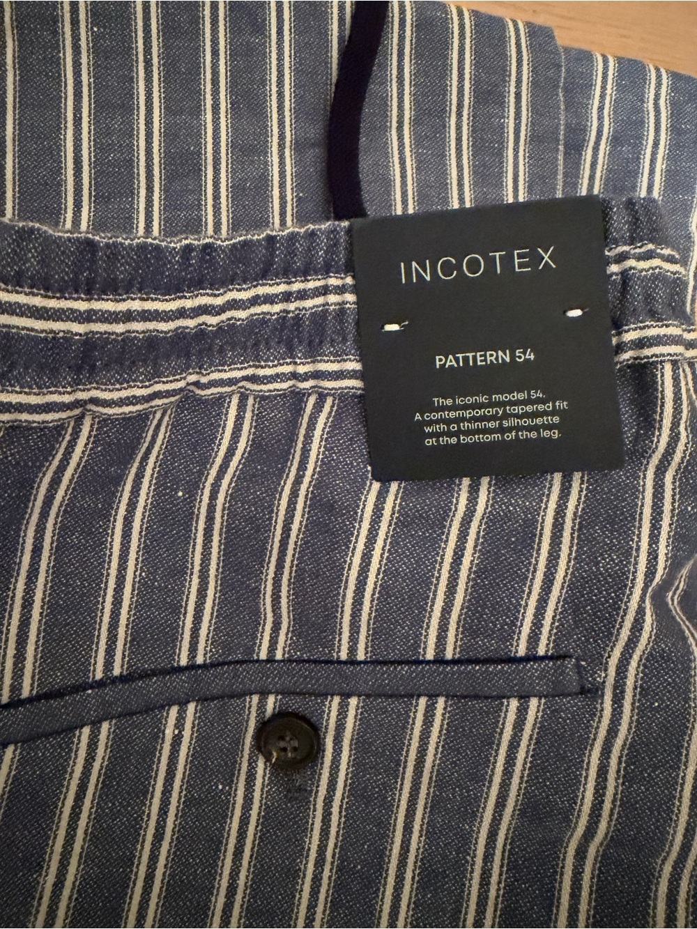 slowear Incotex Navy and White Striped Pattern 54 Trousers